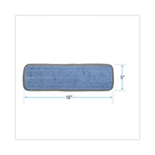 Boardwalk Microfiber Wet Mop Head, Blue, 18 x 5, Split Microfiber, Hook and Loop Back, Dozen (MFM185BCFDZ)