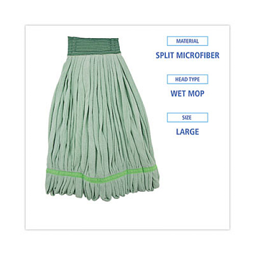 Boardwalk Microfiber Looped-End Wet Mop Head, Large, Green, 12/Carton (MWTLGCT)