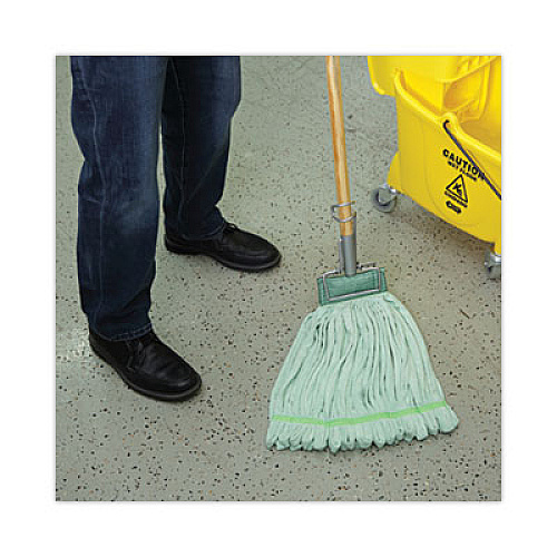 Boardwalk Microfiber Looped-End Wet Mop Head, Large, Green, 12/Carton (MWTLGCT)