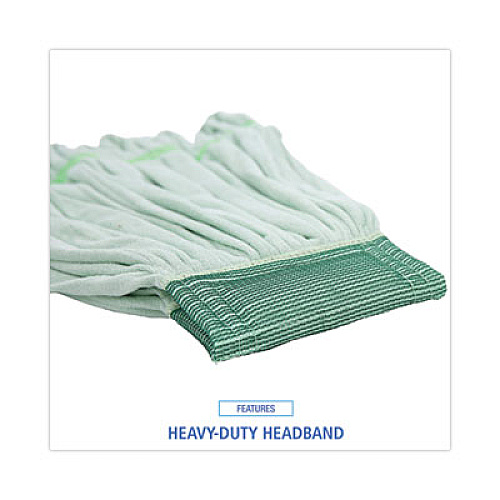 Boardwalk Microfiber Looped-End Wet Mop Heads, Medium, Green, 12/Carton (MWTMGCT)