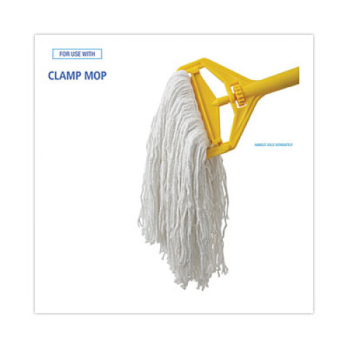 Boardwalk Banded Rayon Cut-End Mop Heads, #24, White, 1.25" Headband, 12/Carton (RM03024S)