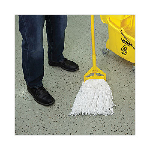 Boardwalk Banded Rayon Cut-End Mop Heads, #24, White, 1.25" Headband, 12/Carton (RM03024S)