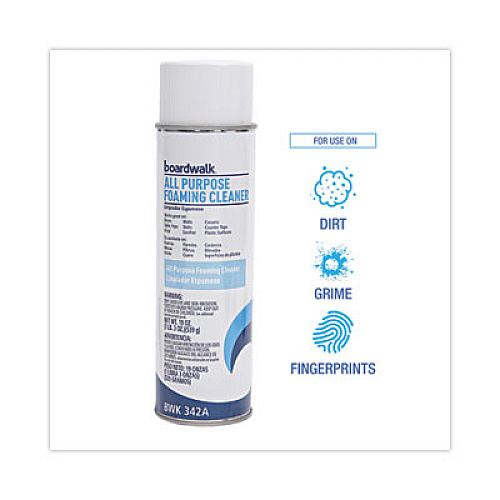 Boardwalk All-Purpose Foaming Cleaner with Ammonia, 19 oz Aerosol Spray, 12/Carton (342ACT)