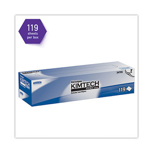 Kimtech Kimwipes Delicate Task Wipers, 2-Ply, 11.8 x 11.8, Unscented, White, 120/Box, 15 Boxes/Carton (34705)
