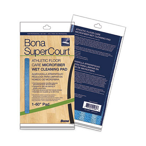 Bona SuperCourt Athletic Floor Care Microfiber Wet Tacking Pad, 60", Light/Dark Blue (AX0003499)