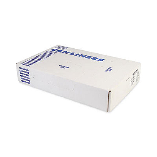 Heritage High-Density Waste Can Liners, 56 gal, 22 mic, 43" x 48", Natural, Flat Pack, 200/Carton (Z8648VN)