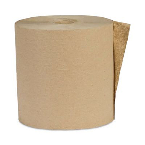 Eco Green Recycled Hardwound Paper Towels, 1-Ply, 8" x 600 ft, 1.6 Core, Kraft, 12 Rolls/Carton (EK6016)