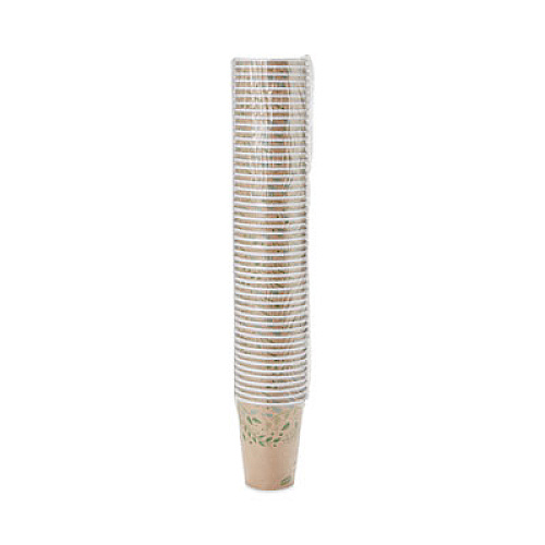 Dixie EcoSmart Recycled Fiber Hot/Cold Cups, 12 oz, Paper, Kraft/Green, 50/Sleeve, 20 Sleeves/Carton (2342R)
