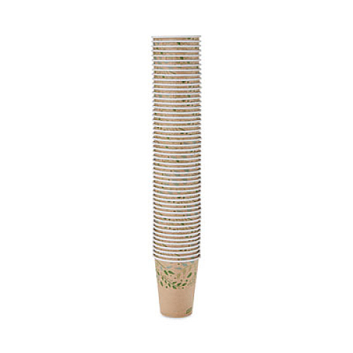 Dixie EcoSmart Recycled Fiber Hot/Cold Cups, 12 oz, Paper, Kraft/Green, 50/Sleeve, 20 Sleeves/Carton (2342R)