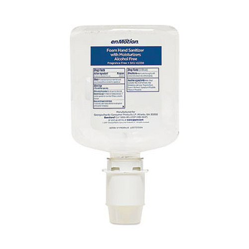 Georgia Pacific Professional enMotion Gen2 Moisturizing Foam Hand Sanitizer Dispenser Refill, 1,000 mL, Fragrance-Free, 2/Carton (42338)
