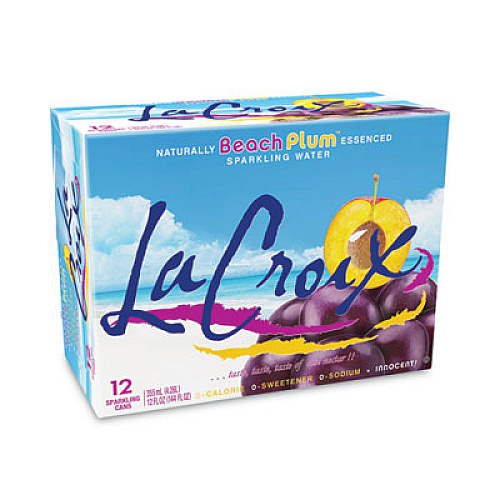 LaCroix Sparkling Water, Beach Plum, 12 oz Can, 12 Cans/Pack, 2 Packs/Carton (NAV40114)