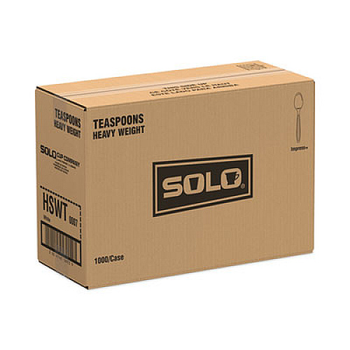 SOLO Impress Heavyweight Full-Length Polystyrene Cutlery, Spoon, Plastic, White, 1,000/Carton (HSWT0007)