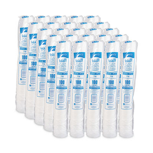 Dart High-Impact Polystyrene Cold Cups, 10 oz, Plastic, Translucent, 100/Sleeve, 25 Sleeves/Carton (Y10)