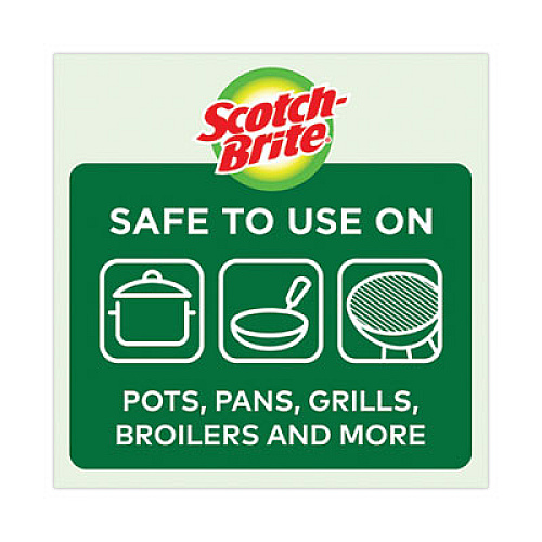 Scotch-Brite Metal Scrubbing Pads, 2.25 x 2.75, Silver, 3/Pack, 8 Packs/Carton (214C)