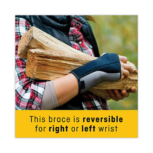 FUTURO Adjustable Reversible Splint Wrist Brace, Fits Wrists 5.5" to 8.5", Black (10770EN)