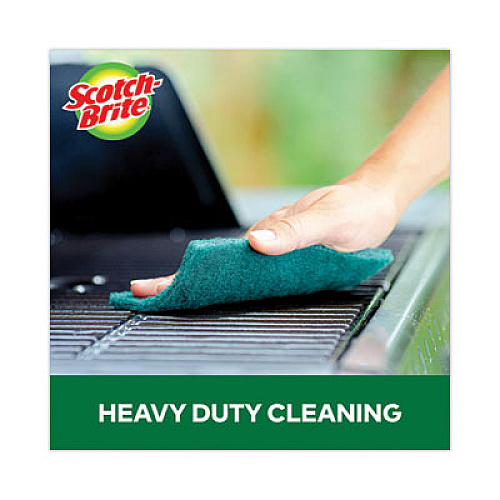 Scotch-Brite Heavy-Duty Scouring Pad, 3.8 x 6, Green, 10/Carton (22310CT)