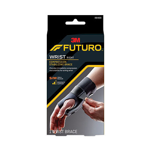 FUTURO Energizing Wrist Support, Small/Medium, Fits Right Wrists 5.5" to 6.75", Black, 12/Carton (48400ENCT)