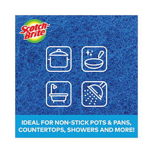 Scotch-Brite Non-Scratch Scour Pads, 3 x 6, Blue, 10/Carton (62310)