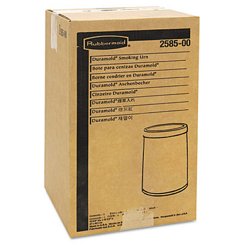 Rubbermaid Commercial Smoking Urn with Metal Ashtray Top, 19.5h x 11.5 dia, Black (258500BLA)