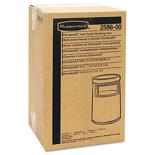 Rubbermaid Commercial SMOKING URN WITH ASHTRAY AND METAL LINER, 2 GAL, 19.5H X 12.5 DIA, BLACK (258600BLA)