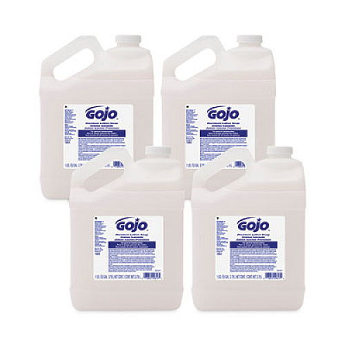 GOJO White Premium Lotion Soap Refill, Waterfall Scent, 1 gal, 4/Carton (186004CT)