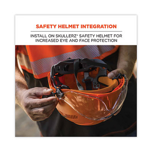 ergodyne Skullerz 8991 Safety Helmet Visor, Polycarbonate, 6 x 12 x 4, Clear (60208)