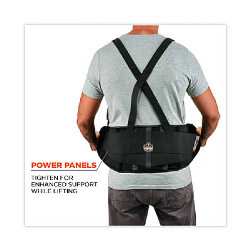 ergodyne ProFlex 100 Economy Spandex Back Support Brace, Large, 34" to 38" Waist, Black (11384)