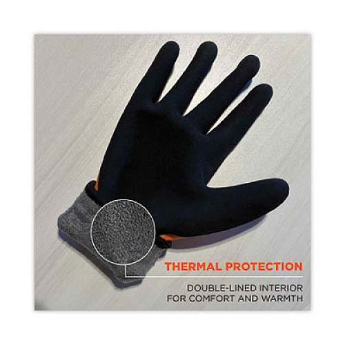 ergodyne ProFlex 7551 ANSI A5 Coated Waterproof CR Gloves, EN388: 4X43E, 10.5" Long, Large, Orange, Pair (17674)