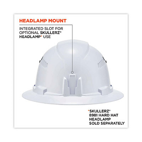 ergodyne Skullerz 8973 Class C Hard Hat Full Brim, White (60154)