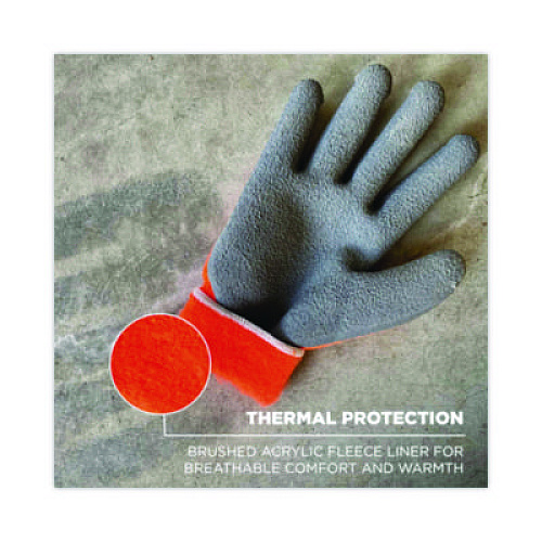 ergodyne ProFlex 7401-CASE Coated Lightweight Winter Gloves, EN388: 2131X, 9" Long, Large, Orange, Pair (17624)
