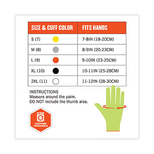 ergodyne ProFlex 7040 ANSI A4 CR Food Grade Gloves, EN388: 2X4XD, Reversible, 11" Long, X-Large, Lime, 144 Pairs/Carton (18025)