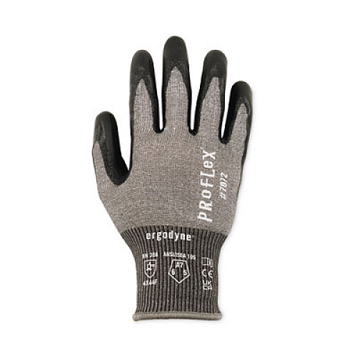 ergodyne ProFlex 7072 ANSI A7 Nitrile-Coated CR Gloves, EN388: 4X44F, 9" Long, X-Large, Gray, Pair (10315)
