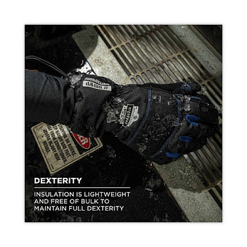 ergodyne ProFlex 819WP Extreme Thermal WP Gloves, EN388: 4222B, 9" Long, Small, Black, Pair (17612)
