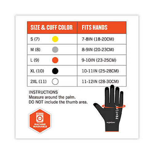 ergodyne ProFlex 7001 Nitrile-Coated Gloves, EN388: 4121X, 9" Long, Large, Black, 144 Pairs/Carton (17854)