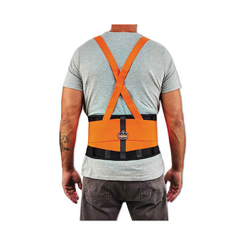 ergodyne ProFlex 100HV Economy Hi-Vis Spandex Back Support Brace, Small, 25" to 30" Waist, Black/Orange (11882)