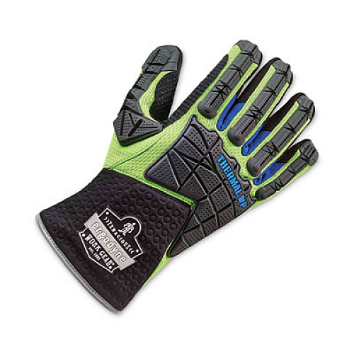 ergodyne ProFlex 925WP Performance Dorsal Impact-Reducing Thermal Waterproof Gloves, EN388: 3323XP, Large, Black/Lime, Pair (18104)