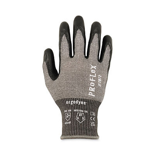 ergodyne ProFlex 7072 ANSI A7 Nitrile-Coated CR Gloves, EN388: 4X44F, 9" Long, Medium, Gray, 12 Pairs (10303)
