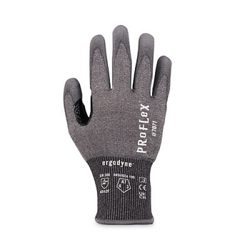 ergodyne ProFlex 7071 ANSI A7 PU Coated CR Gloves, EN388: 4X42F, 9" Long, X-Large, Gray, Pair (18075)
