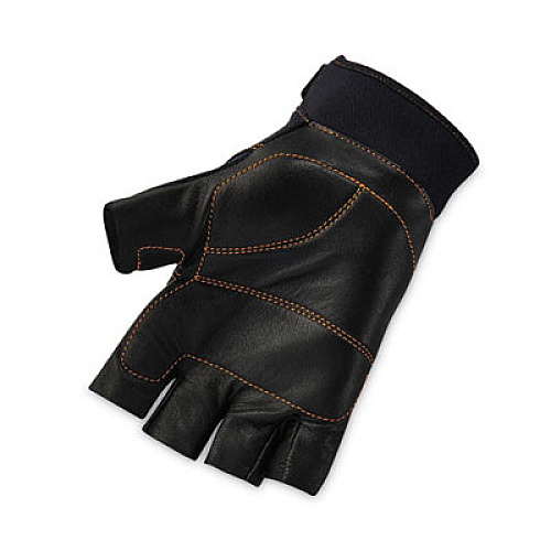 ergodyne ProFlex 901 Half-Finger Leather Impact Gloves, EN388: 3122X, Small, Black, Pair (17782)