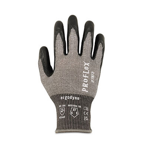 ergodyne ProFlex 7072 ANSI A7 Nitrile-Coated CR Gloves, EN388: 4X44F, 9" Long, Large, Gray, 12 Pairs (10304)