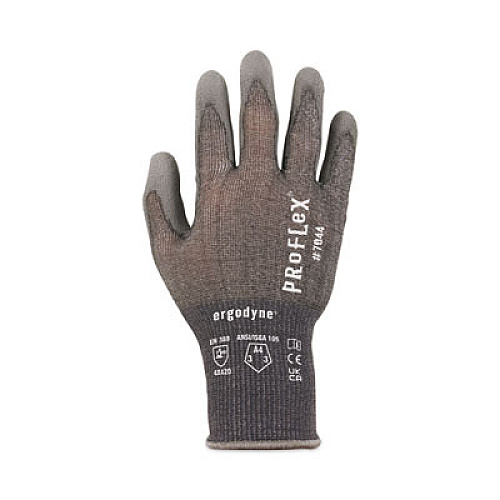 ergodyne ProFlex 7044 ANSI A4 PU Coated CR Gloves, EN388: 4X42D, 9" Long, XX-Large, Gray, Pair (10496)