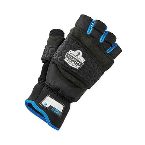 ergodyne ProFlex 816 Thermal Flip-Top Gloves, EN388: 3423X, 9" Long, Medium, Black, Pair (17343)