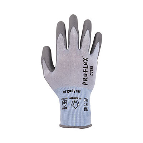ergodyne ProFlex 7025 ANSI A2 PU Coated CR Gloves, EN388: 2X42B, 9" Long, Large, Blue, Pair (10434)