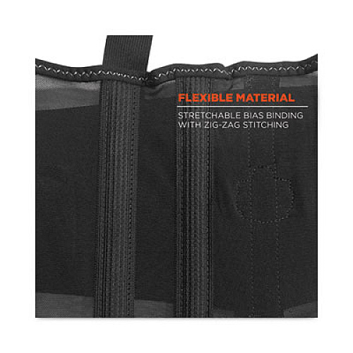 ergodyne ProFlex 100HV Economy Hi-Vis Spandex Back Support Brace, 3X-Large, 46" to 52" Waist, Black/Orange (11887)