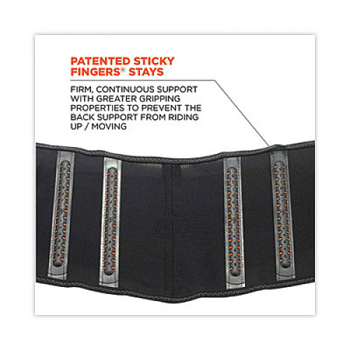 ergodyne ProFlex 2000SF High-Performance Spandex Back Support Brace, 4X-Large, 52" to 58" Waist, Black (11288)