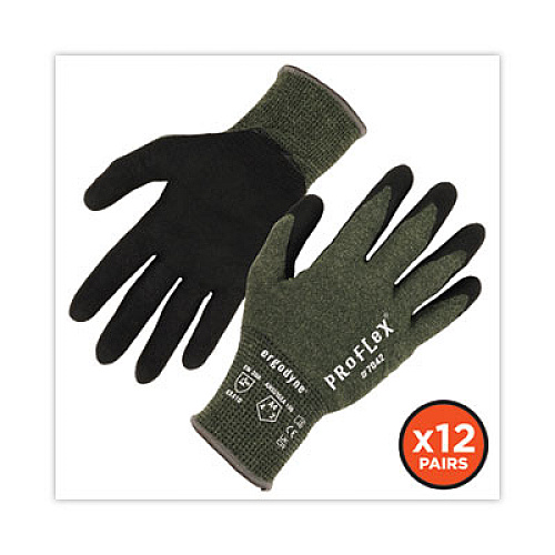 ergodyne ProFlex 7042 ANSI A4 Nitrile-Coated CR Gloves, EN388: 4X41D, 9" Long, Large, Green, 12 Pairs (10334)