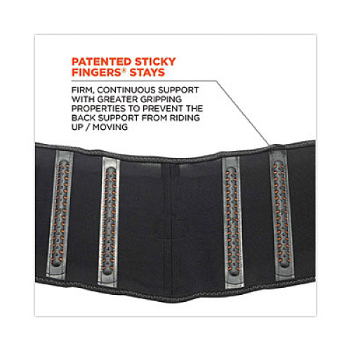 ergodyne ProFlex 1100SF Standard Spandex Back Support Brace, 2X-Large, 42" to 46" Waist, Black (11606)