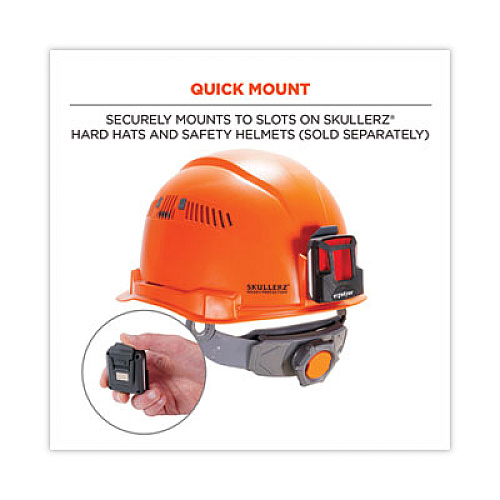 ergodyne Skullerz 8993 Hard Hat Safety Light, 1.5 x 3 x 1.5, Black (60214)