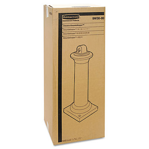 Rubbermaid Commercial GroundsKeeper Tuscan Receptacle, 22.05 gal, 13 dia x 38.38h, Black (9W300BLA)