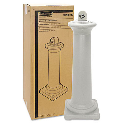 Rubbermaid Commercial GroundsKeeper Tuscan Receptacle, 22.05 gal, 13 dia x 38.38h, Sandstone (9W300SST)